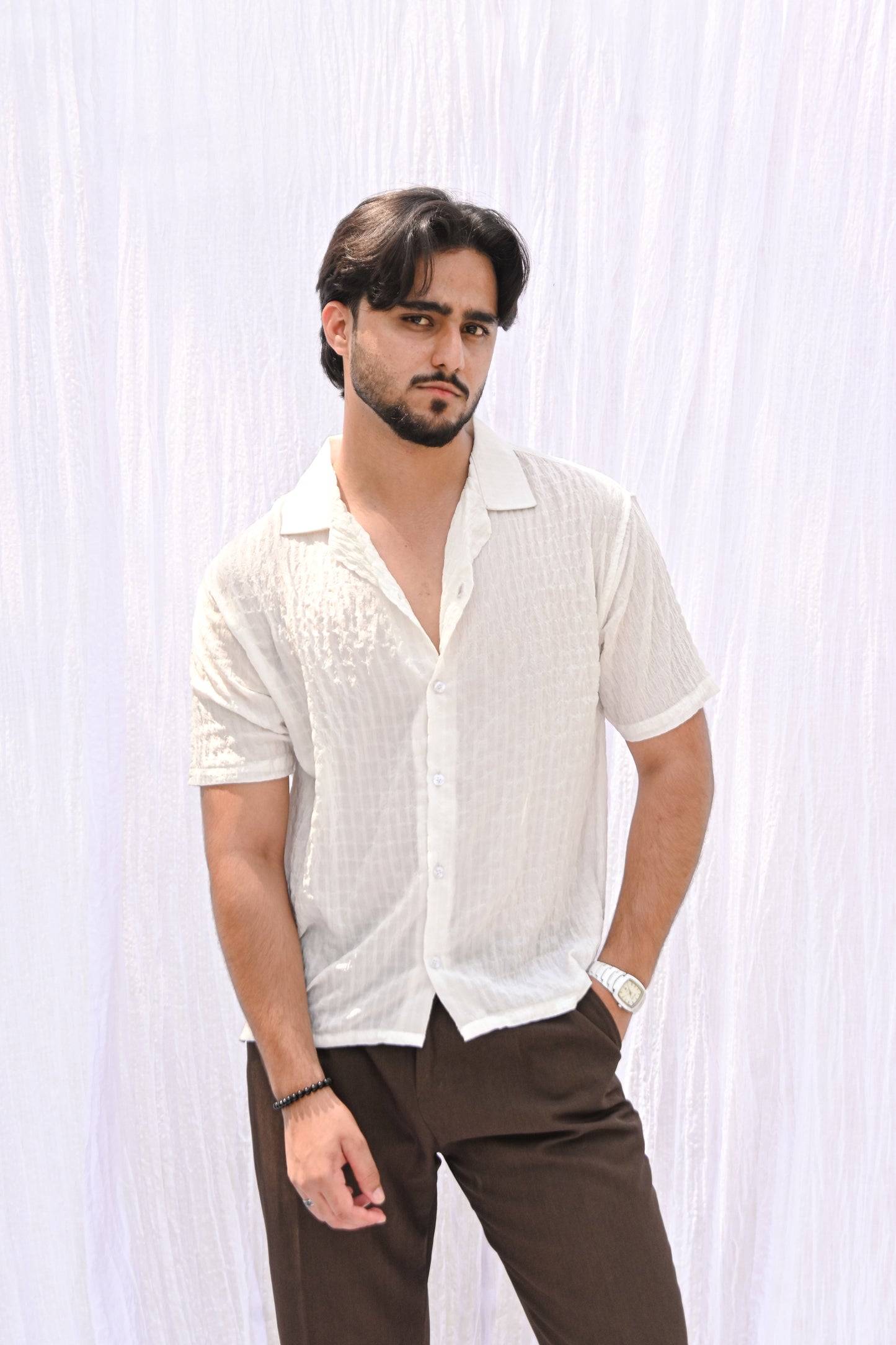 Ivory Textured Shirt